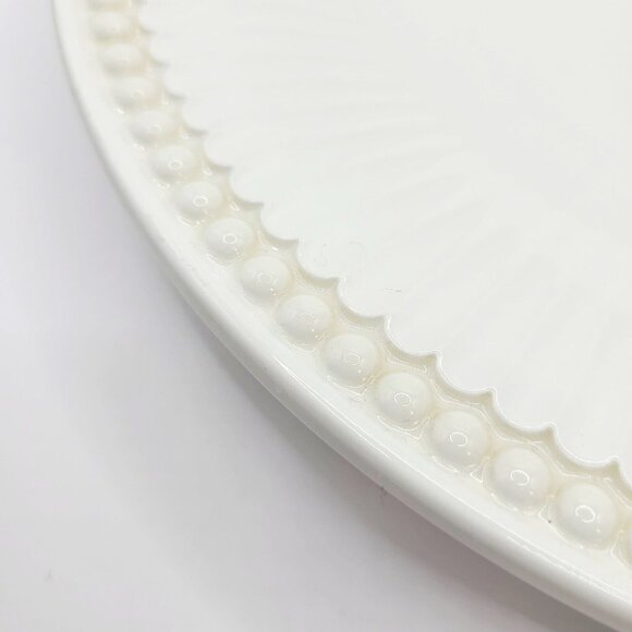 Lenox Butler's Pantry 11-3/8" Dinner Plate Cream with Ribbed & Beaded Rim Mint - Picture 4 of 9